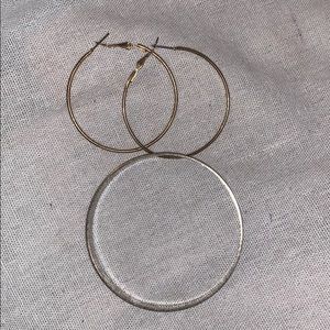 Gold tone hoops with bangle